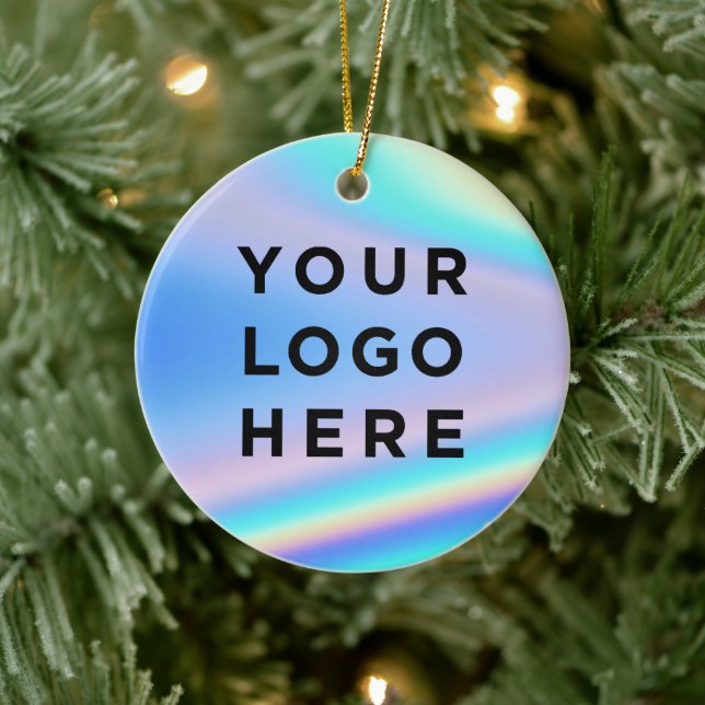 Firmenlogo - Holografie Weihnachten Keramik Ornament (Baum)