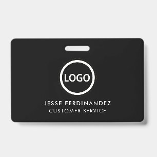 Firmenlogo-ID, Mitarbeiter Minimalist Schwarz Ausweis