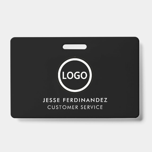 Firmenlogo-ID, Mitarbeiter Minimalistisch schwarz Ausweis (Vorderseite)