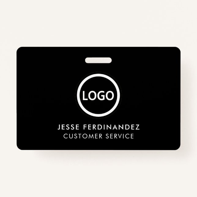 Firmenlogo-ID, Mitarbeiter Minimalistisch schwarz Ausweis (Vorderseite)