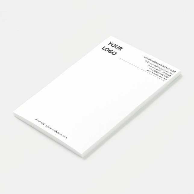 Firmenlogo Info Geschäft Post-it® Notizen Beispiel (angewinkelt)