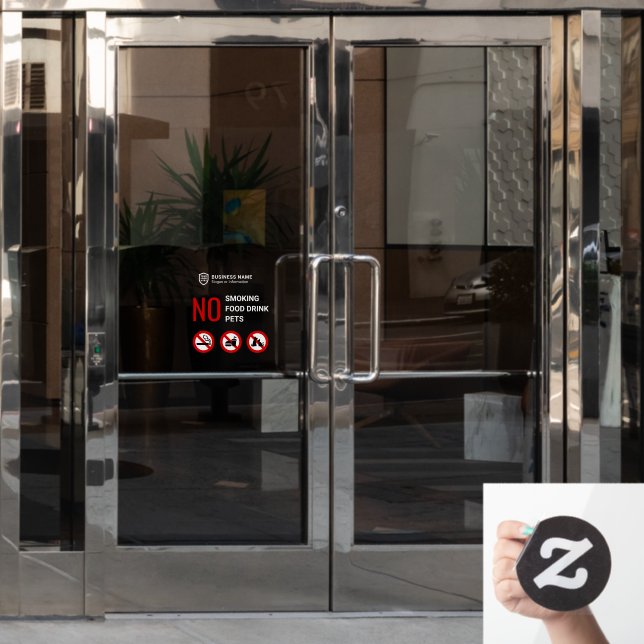 Firmenlogo | Keine Rauchernahrungsmittel Haustiere Fensteraufkleber (Büro Tür)