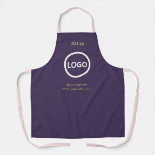 Firmenlogo Lila Name des Mitarbeiters Schürze