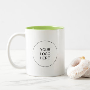 Firmenlogo Limettengrün und Weiß Business-Marke Zweifarbige Tasse
