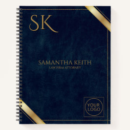 Firmenlogo Luxury Navy Leather 2025 Custom Notizbuch