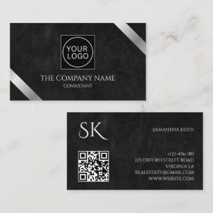 Firmenlogo Luxusschwarzer Leder Visitenkarte
