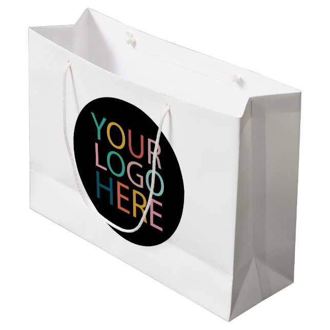 Firmenlogo | Maßgeschneiderte Einkaufstaschen mit  Große Geschenktüte (Vorderseite Schrägansicht)