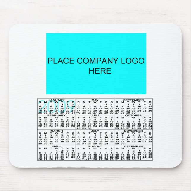 Firmenlogo-Mausunterlage mit Kalender Mousepad (Vorne)