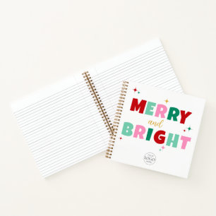 Firmenlogo Merry & Bright Schriftart Geschenk Notizbuch