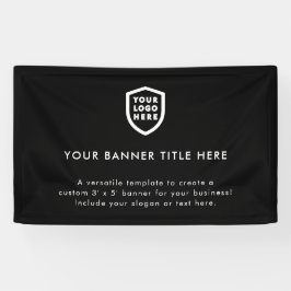 Firmenlogo | Minimalistisch Clean Simple Black 5' Banner