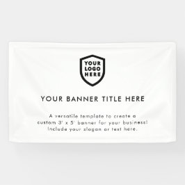 Firmenlogo | Minimalistisch Clean Simple White 5' Banner