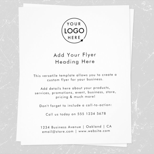 Firmenlogo | MINIMALISTISCH Flyer (Modern minimal versitile white flyer template by Guava - clean, sleek, and fully customizable)