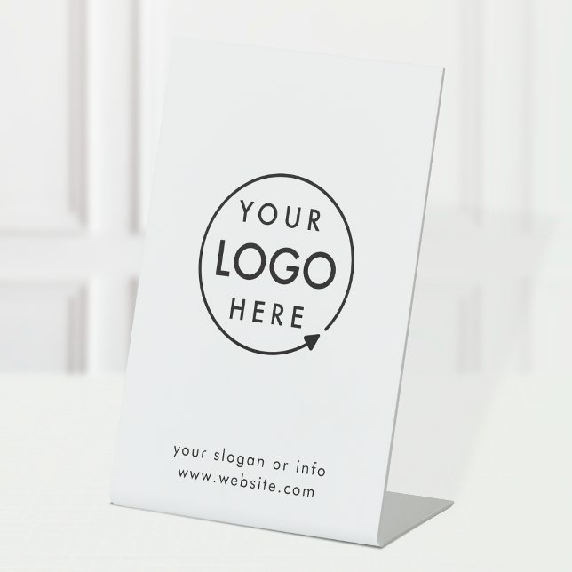 Firmenlogo | MINIMALISTISCH Sockelschild (Company branded professional  tabletop signs for small business promotion & marketing.)