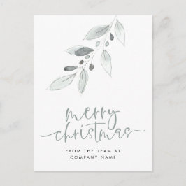 Firmenlogo Minimalistische Blätter Frohe Weihnacht Postkarte