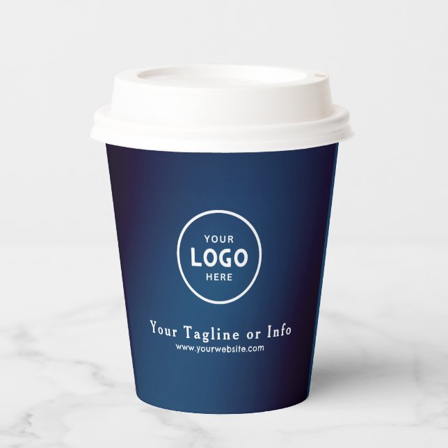 Firmenlogo Minimalistischer Beruflicher Papiercup Pappbecher (Vorderseite)
