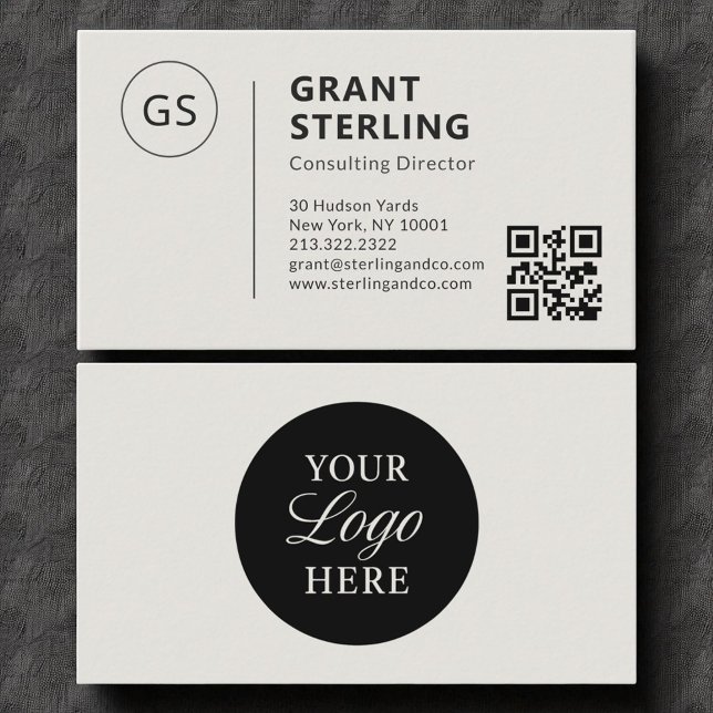 Firmenlogo Minimalistischer Beruflicher QR-Code Visitenkarte (Von Creator hochgeladen)
