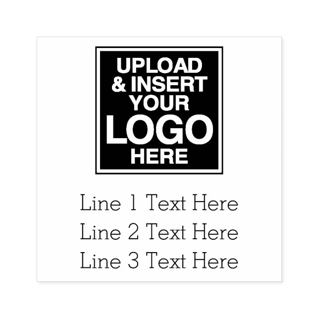 Firmenlogo mit 3 Zeilen Text Gummistempel (Prägung)