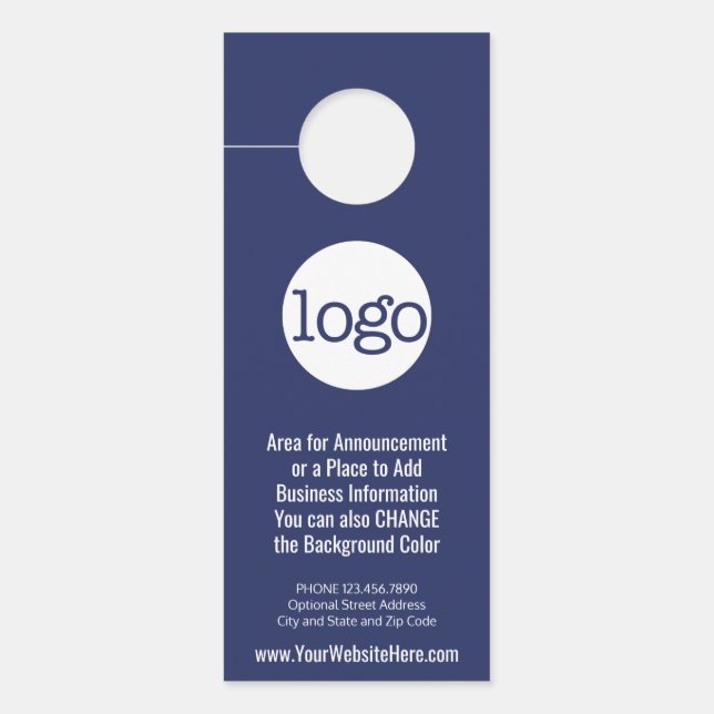 Firmenlogo mit Ankündigung und Kontaktinformatione Türanhänger (Vorderseite)