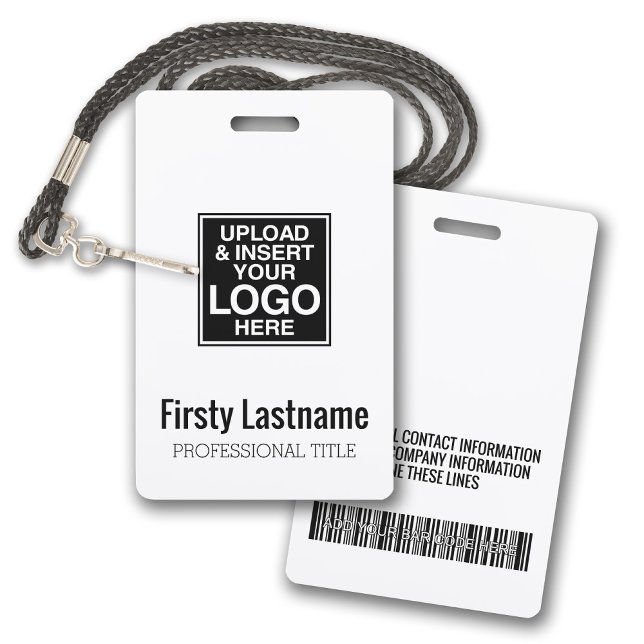Firmenlogo mit Bar für erste und letzte Namen Ausweis (Logo Badge with text area - everything can be customized on this design)
