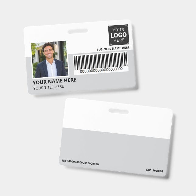 Firmenlogo mit Foto Geschäft Ausweis (Vorder- & Rückseite)