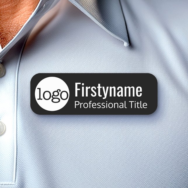 Firmenlogo mit Mitarbeiter und Titel Namensschild (Custom Nametag for Organization or Business)