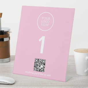 Firmenlogo mit QR-Code Sockelschild
