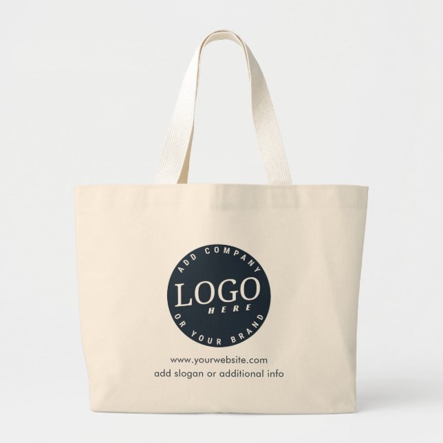 Firmenlogo mit Werbung auf der Business-Website Jumbo Stoffbeutel (Vorne)