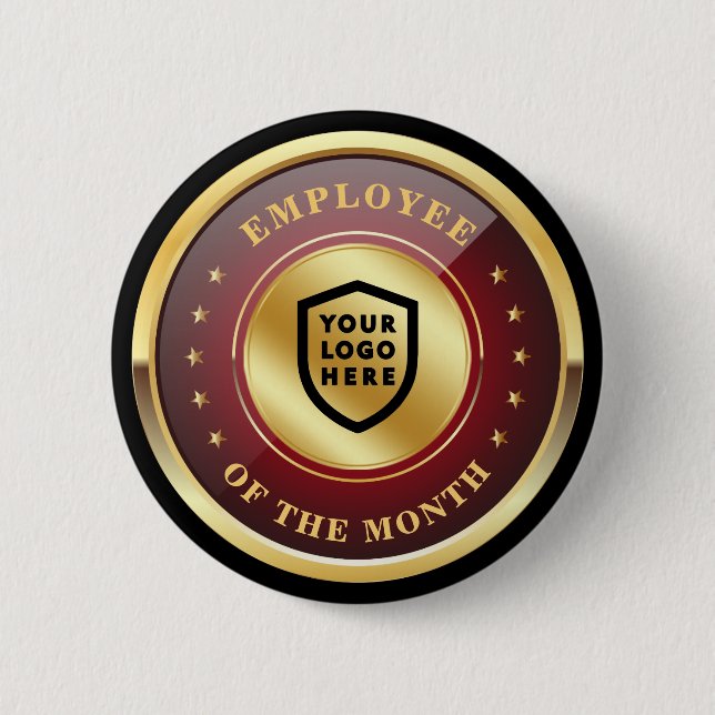 Firmenlogo | Mitarbeiter der Month Gold Stars Button (Vorderseite)