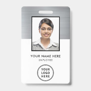 Firmenlogo Mitarbeiter-Foto-ID Silber Ausweis