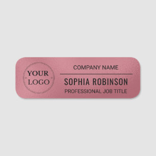 Firmenlogo Mitarbeiter Imitate Rose Gold Pink Namensschild