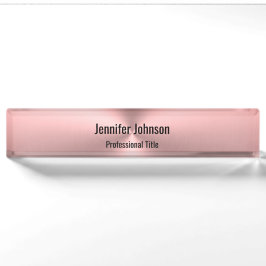 Firmenlogo Mitarbeiter Name Rosa Metallaussehen Namensplakette