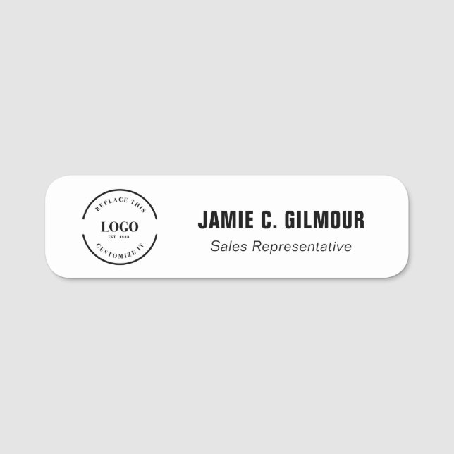 Firmenlogo Mitarbeiter Professional Custom  Namensschild (Vorderseite)