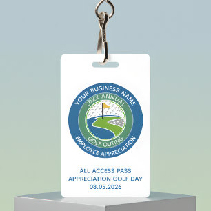 Firmenlogo Mitarbeiter-Schätzungs-Golf-Veranstaltu Ausweis