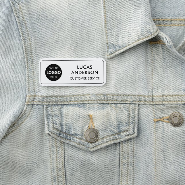 Firmenlogo Mitarbeiter von Magnetband Namensschild (Beispiel)