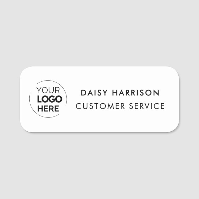 Firmenlogo | Mitarbeiter von White Custom Employee Namensschild (Vorderseite)