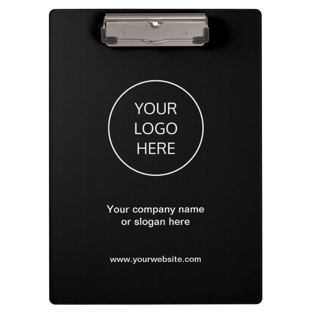 Firmenlogo Modern Black Clipboard Klemmbrett (Vorderseite)
