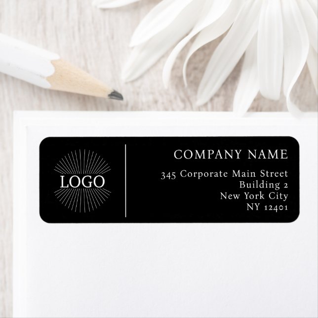 Firmenlogo Modern Black Return Address Label (Insitu)