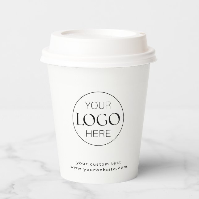 Firmenlogo Modern, einfach, sauber Pappbecher (Vorderseite)