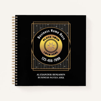 Firmenlogo Modern Gold Black Custom Notizbuch