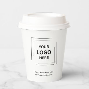 Firmenlogo Modern Minimalistisch Einfach Weiß Pappbecher