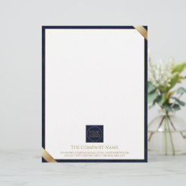 Firmenlogo Modern Navy Leder Letterhead Briefbogen