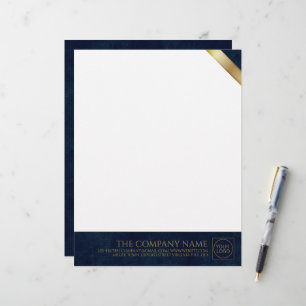 Firmenlogo Modern Navy Leder Letterhead Briefbogen