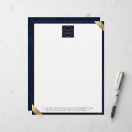 Firmenlogo Modern Navy Leder Letterhead Briefbogen