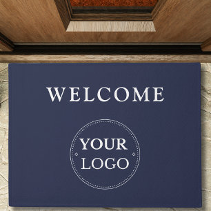 Firmenlogo Moderne blaue Werbung in der Navy Fußmatte