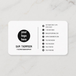 Firmenlogo Moderne Minimalistische Social Media-Ic Visitenkarte