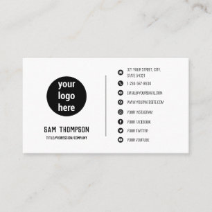 Firmenlogo Moderne Minimalistische Social Media-Ic Visitenkarte