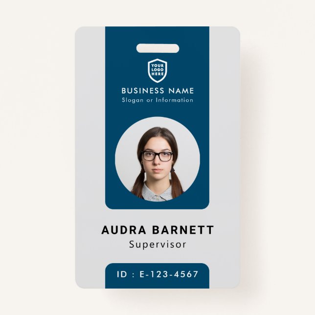 Firmenlogo | Moderne Mitarbeiter BA Ausweis (Vorderseite)