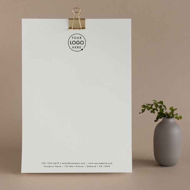 Firmenlogo | Modernes Minimalistisches Einfaches G Briefbogen (Modern minimalist soft gray business letterhead by Guava - clean, sleek, and professional)
