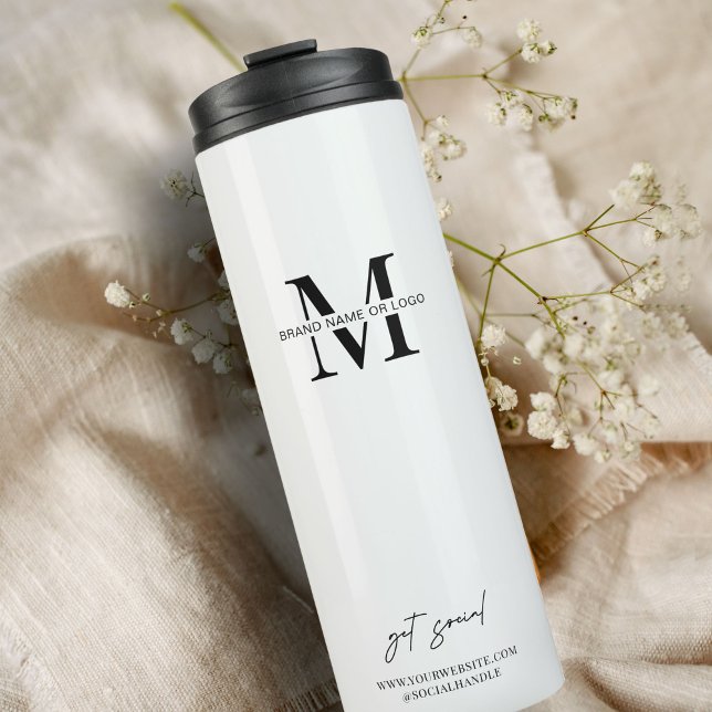 Firmenlogo Modernes Unternehmen mit einfacher Mark Thermosbecher (Promote your business with this company logo tumbler)