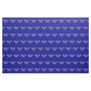 Firmenlogo Nahtloses Muster auf blauem Stoff